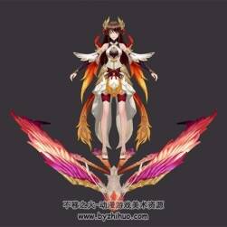 東方玄幻少女 神鳥(niǎo)鳳凰寵物 3D模型下載 高模