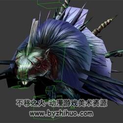受傷變異刺猬 3D模型 有綁定和各種動作