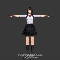 制服少女 寫實(shí)風(fēng)日系JK美少女 高精3D模型資源百度網(wǎng)盤下載
