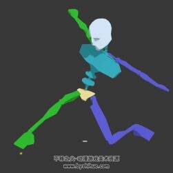 游戲角色人物全套武打動作骨骼3D模型格式Max分享