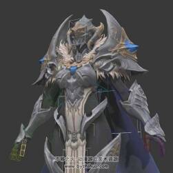 百魂戰(zhàn)紀(jì)鎧甲女角色3DMax模型帶綁定下載