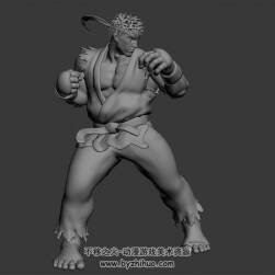 游戲角色猛男格斗出拳動作3DMax模型無貼圖下載