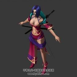 古裝帶刀女武士 Max模型