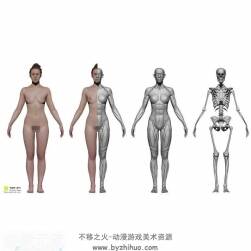 女性完整身體超精細雕刻3D模型