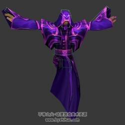 紫袍血石隐居者角色3DMAX模型下载 全套动作带骨骼