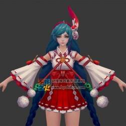 王者荣耀 大乔[伊势巫女] 3D模型