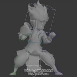 Q版武俠類游戲角色男戰(zhàn)斗待機(jī)動(dòng)作3DMax模型帶綁定下載