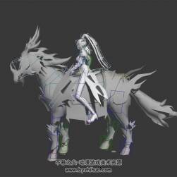 游戲角色古裝女巫全套動作3DMax模型全套動作下載 無貼圖