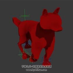 四邊面土狗 3D模型 有綁定和簡(jiǎn)單的走路動(dòng)作
