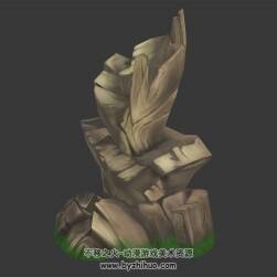绿地石块 3D模型 四角面 百度网盘下载