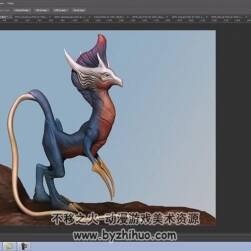 ZBrush模型雕刻視頻教程 科幻生物概念雕刻視頻教學(xué) 附源文件