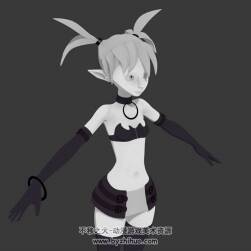 鬼馬精靈小姑娘3D模型下載 Max obj格式