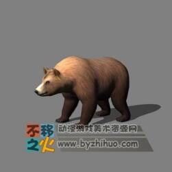 棕熊3D模型 带走路动作