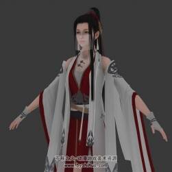 古裝面紗蒙面江湖女俠3DMax模型下載