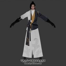 太白男子角色3DMax模型 帶綁定下載
