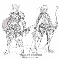 游戏原画素材 线稿+角色场景原画图集 169P