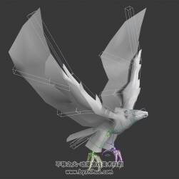游戲動(dòng)物老鷹全套動(dòng)作無(wú)貼圖帶綁定3DMax模型下載