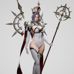 韓風(fēng)女祭司模型 mb fbx 格式 2k貼圖 含皮膚濕痕效果貼圖 金屬皮膚毛發(fā)效果