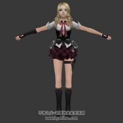 刀鋒妹子 女主角3DMax模型 四邊面 百度云下載
