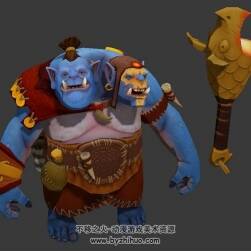 胖胖的食人魔魔法師3DMax模型含貼圖下載