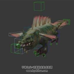 綠油油的鱷魚(yú)怪物 3D模型 有綁定和動(dòng)作