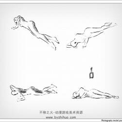 74个经典模特姿势 女性体态姿势速写手绘参考资料