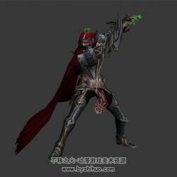 紅披風(fēng)鎧甲戰(zhàn)士 3D模型 有綁定和動(dòng)作
