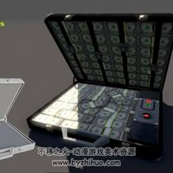 Suitcase Money Bomb Pack 美元手提箱3D模型fbx obj格式下載