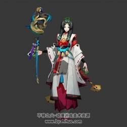 癢癢鼠 八百比丘尼 有骨骼綁定和待機(jī)動(dòng)作 3D模型