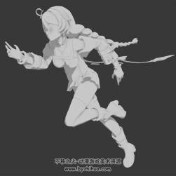 雙馬尾女孩奔跑動(dòng)作3DMax模型帶綁定下載