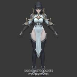 韓風(fēng)鎧甲女孩帶綁定鬼畜動(dòng)作3DMax模型下載