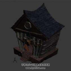 萬(wàn)圣節(jié)小屋 3D模型 四角面max格式下載
