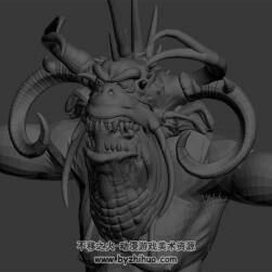 帶角獸人 魔人  Max模型 三邊面
