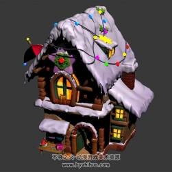 雪景圣誕小屋 3D模型 四角面 百度網(wǎng)盤下載