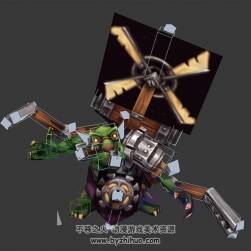 魔幻類機關食人魔3DMax模型帶綁定全套動作下載