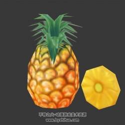 菠蘿鳳梨 max格式 3D模型下載 四角面