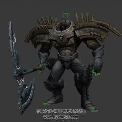 又高又壯的鎧甲戰(zhàn)士 3D模型 有綁定和揮砍的動作