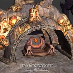 山洞建筑 魔幻風(fēng)場(chǎng)景 max模式 3D模型下載 四角面